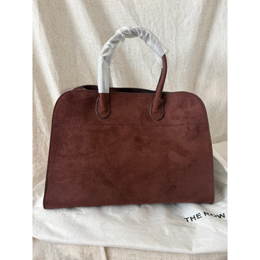 The Row Margaux Burgundy Suede Top Handle Bag - Picture 2 of 15